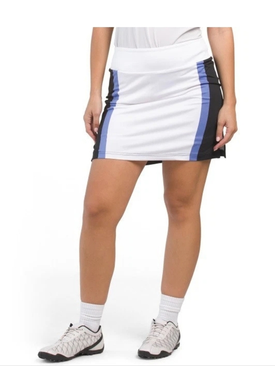 Golftini Pants - GOLFTINI Stability Skort Blue White Striped Performance NWT